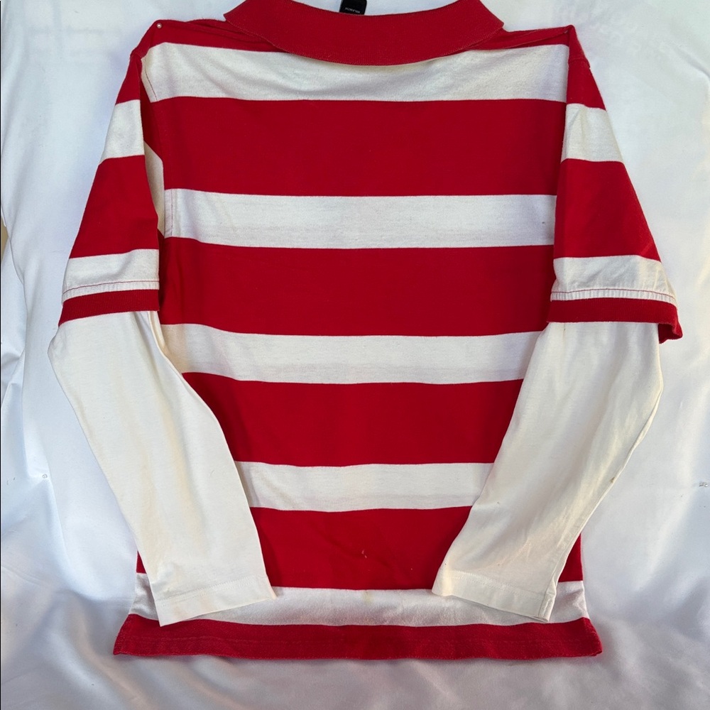 GENTLY WORN NAUTICA BOYS’ STRIPPED LONG SLEEVE POLO - MEDIUM - 10-12 - Picture 6 of 9